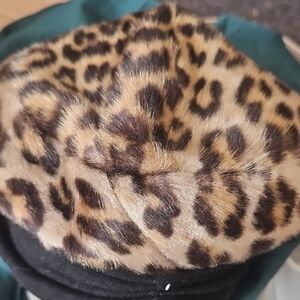 Evelyn Varon Leopard Print Faux Fur Hat
